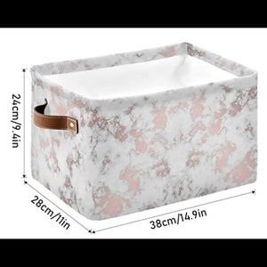 Rose Gold Marble Storage Baskets (2)